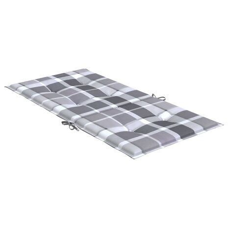 Tuinstoelkussens 4 st 100x50x3 cm oxford stof ruitpatroon grijs 5