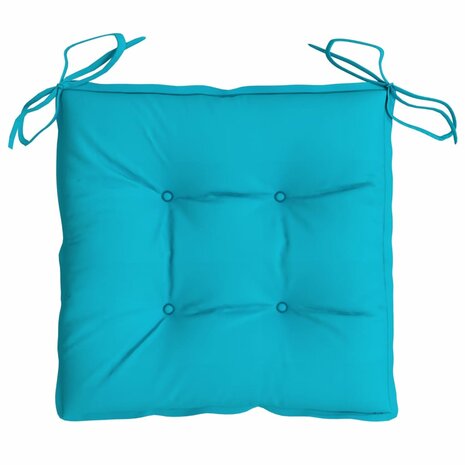 Stoelkussens 4 st 40x40x7 cm stof turquoise 5