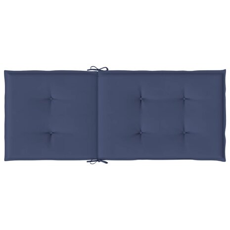 Stoelkussens 2 st hoge rug stof marineblauw 6