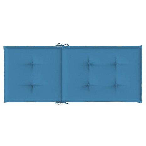 Stoelkussens 2 st hoge rug 120x50x4 cm stof gemêleerd blauw 6