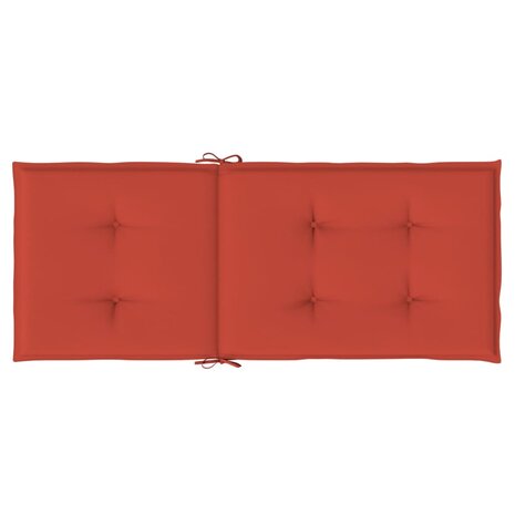 Stoelkussens 2 st hoge rug 120x50x4 cm stof gemêleerd rood 6