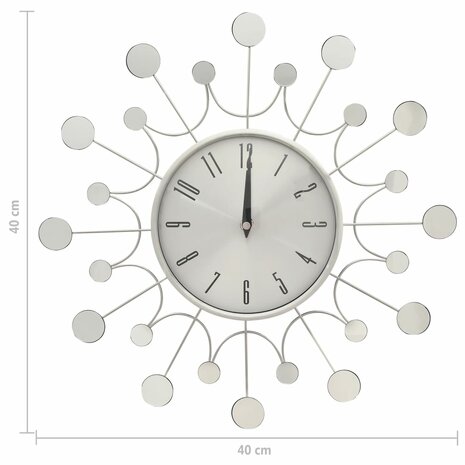 Wandklok 40 cm metaal zilverkleurig 5