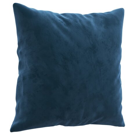 Sierkussens 2 st 40x40 cm fluweel blauw 3