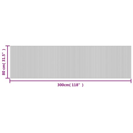 Vloerkleed rechthoekig 80x300 cm bamboe grijs 8