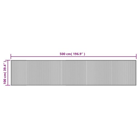 Vloerkleed rechthoekig 100x500 cm bamboe donkerbruin 8