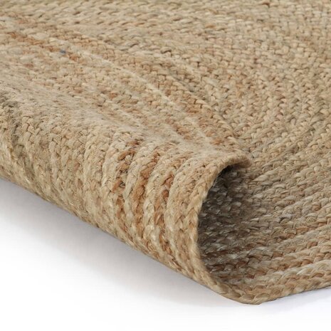 Tapijt rond 120 cm gevlochten jute 2