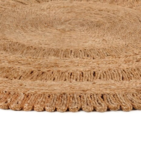 Tapijt rond 120 cm gevlochten jute 2