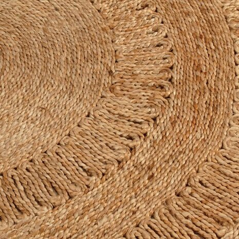 Tapijt rond 120 cm gevlochten jute 3