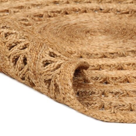 Tapijt rond 150 cm gevlochten jute 5