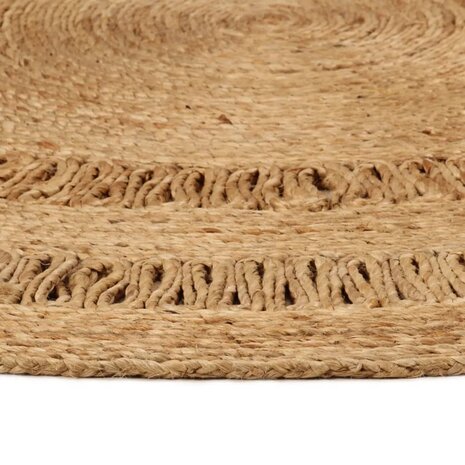 Tapijt rond 120 cm gevlochten jute 2