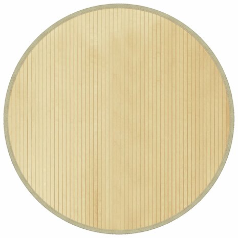 Vloerkleed rond 100 cm bamboe lichtnaturel 2