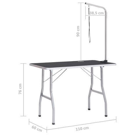 Hondentrimtafel verstelbaar met 1 lus 9