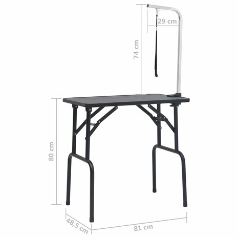 Hondentrimtafel verstelbaar met 1 lus 10