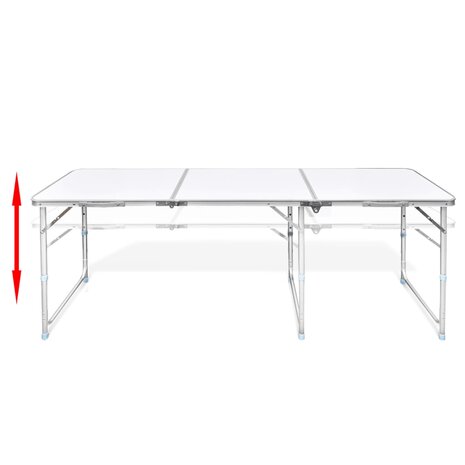 Campingtafel inklapbaar en verstelbaar in hoogte aluminium 180 x 60 cm 6