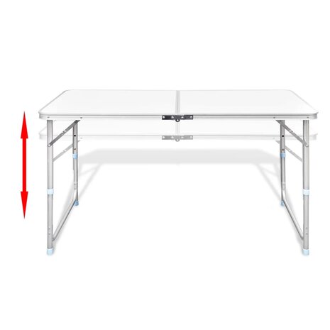 Campingtafel inklapbaar en verstelbaar aluminium 120 x 60 cm 4 stoelen 3