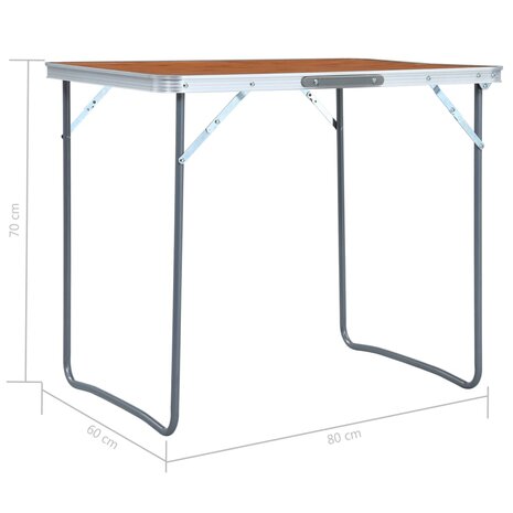 Campingtafel inklapbaar met metalen frame 80x60 cm 8