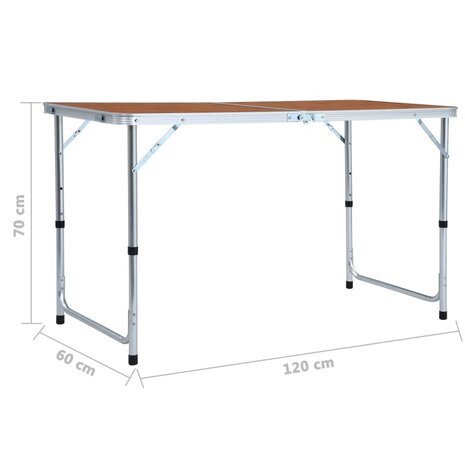 Campingtafel inklapbaar 120x60 cm aluminium 9