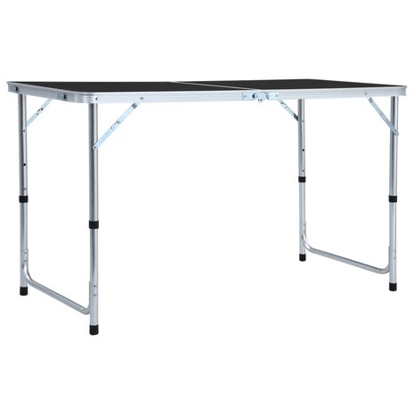 Campingtafel inklapbaar 120x60 cm aluminium grijs 1