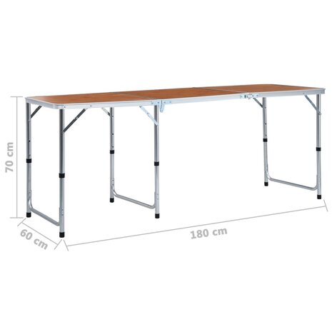 Campingtafel inklapbaar 180x60 cm aluminium 9