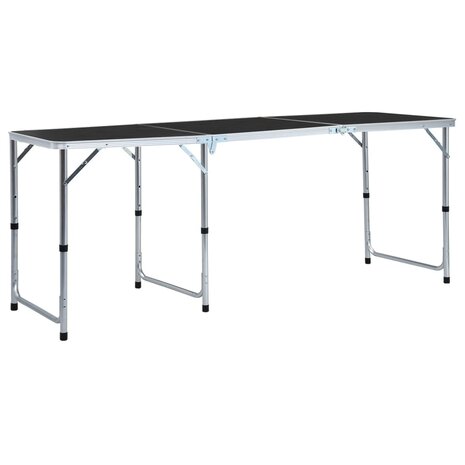 Campingtafel inklapbaar 180x60 cm aluminium grijs 1