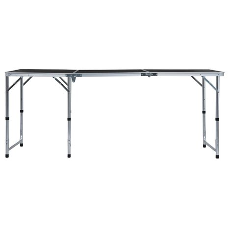 Campingtafel inklapbaar 180x60 cm aluminium grijs 3