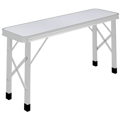 Campingtafel inklapbaar met 2 banken aluminium wit 3