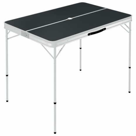 Campingtafel inklapbaar met 2 banken aluminium grijs 2