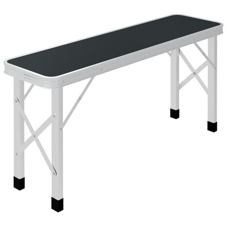 Campingtafel inklapbaar met 2 banken aluminium grijs 6