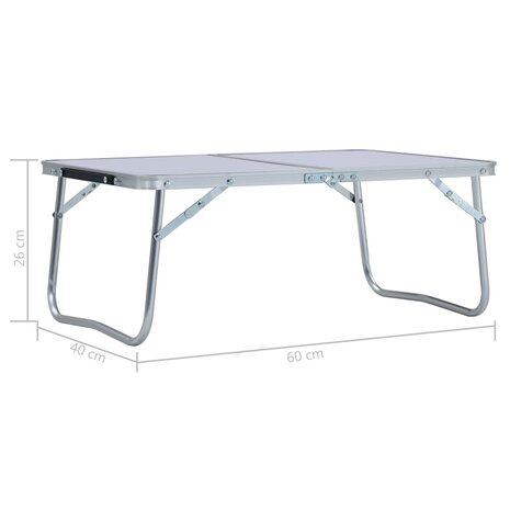 Campingtafel inklapbaar 60x40 cm aluminium wit 8