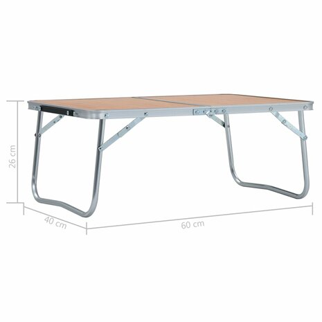 Campingtafel inklapbaar 60x40 cm aluminium bruin 8