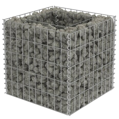 Gabion plantenbak verhoogd 50x50x50 cm gegalvaniseerd staal 2