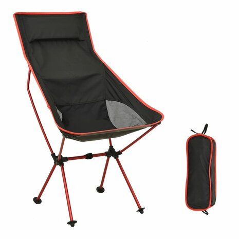 Campingstoel inklapbaar PVC en aluminium zwart 1