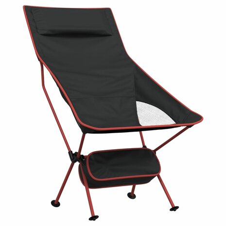 Campingstoelen 2 st inklapbaar oxford stof en aluminium zwart 5