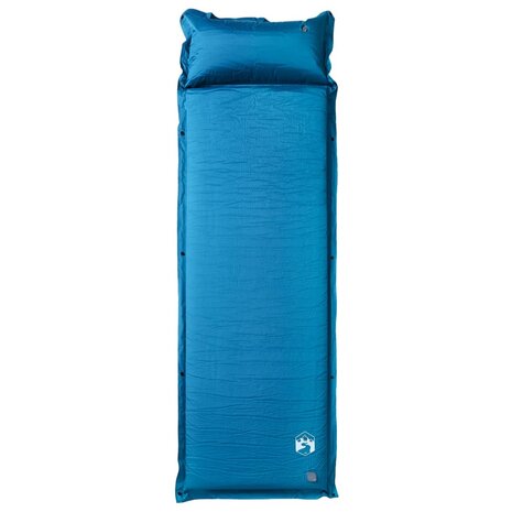 Kampeermatras met kussen zelfopblazend 1-persoons turquoise 2