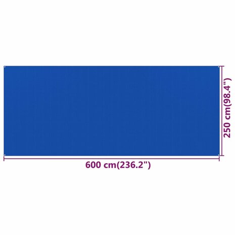 Tenttapijt 250x600 cm HDPE blauw 4