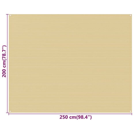 Tenttapijt 250x200 cm HDPE beige 4