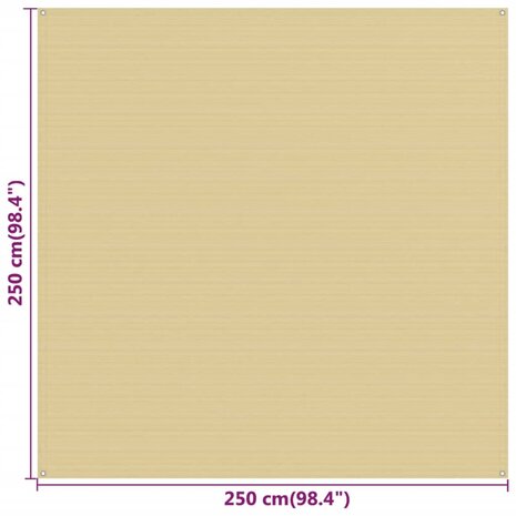 Tenttapijt 250x250 cm HDPE beige 4