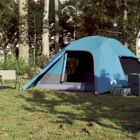 Koepeltent 4-persoons waterdicht blauw 3