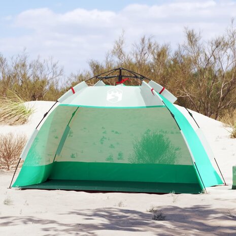 strandtent 2-persoons waterdicht snelontgrendeling zeegroen 1