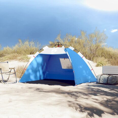 Strandtent 2-persoons waterdicht snelontgrendeling azuurblauw 3