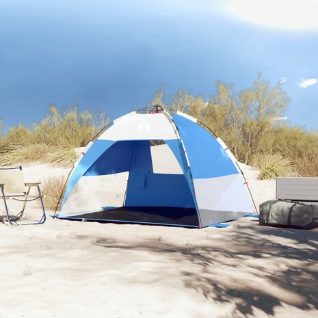 Strandtent 2-persoons waterdicht snelontgrendeling azuurblauw 3