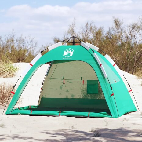 strandtent 2-persoons waterdicht snelontgrendeling zeegroen 1