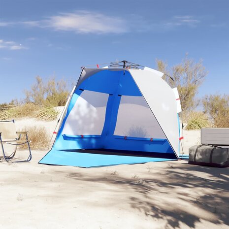 Strandtent 3-persoons waterdicht snelontgrendeling azuurblauw 3