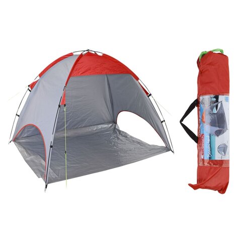 Probeach Strandtent 220x120x115 cm rood en grijs 2