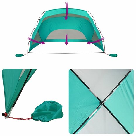 Strandtent 274x178x170/148 cm 185T taft zeegroen 11