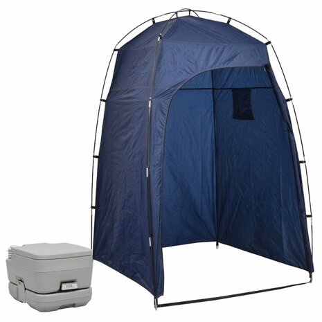 Kampeertoilet met tent draagbaar 10 + 10 L 1