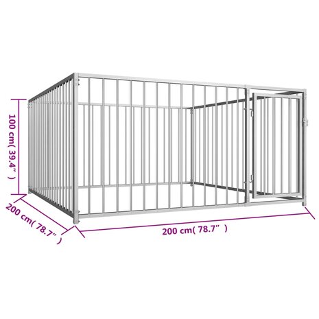 Hondenkennel voor buiten 200x200x100 cm 6