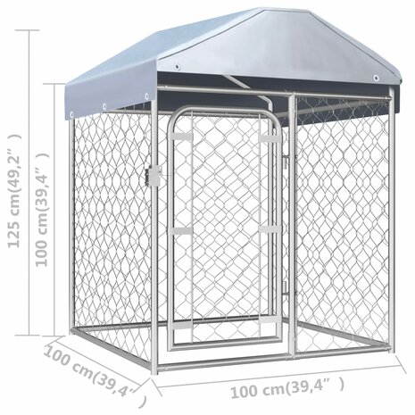 Hondenkennel voor buiten met dak 100x100x125 cm 5