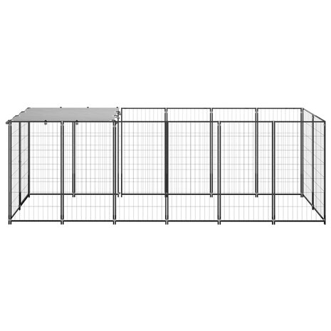 Hondenkennel 330x110x110 cm staal zwart 2