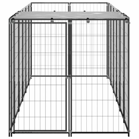 Hondenkennel 330x110x110 cm staal zwart 3